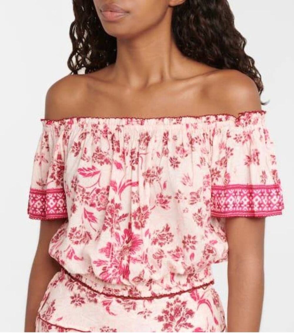 Poupette St Barth Women’s Camilla Floral Off-shoulder Blouse Smal